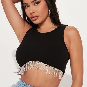 RHINESTONE CROPPED TOP
